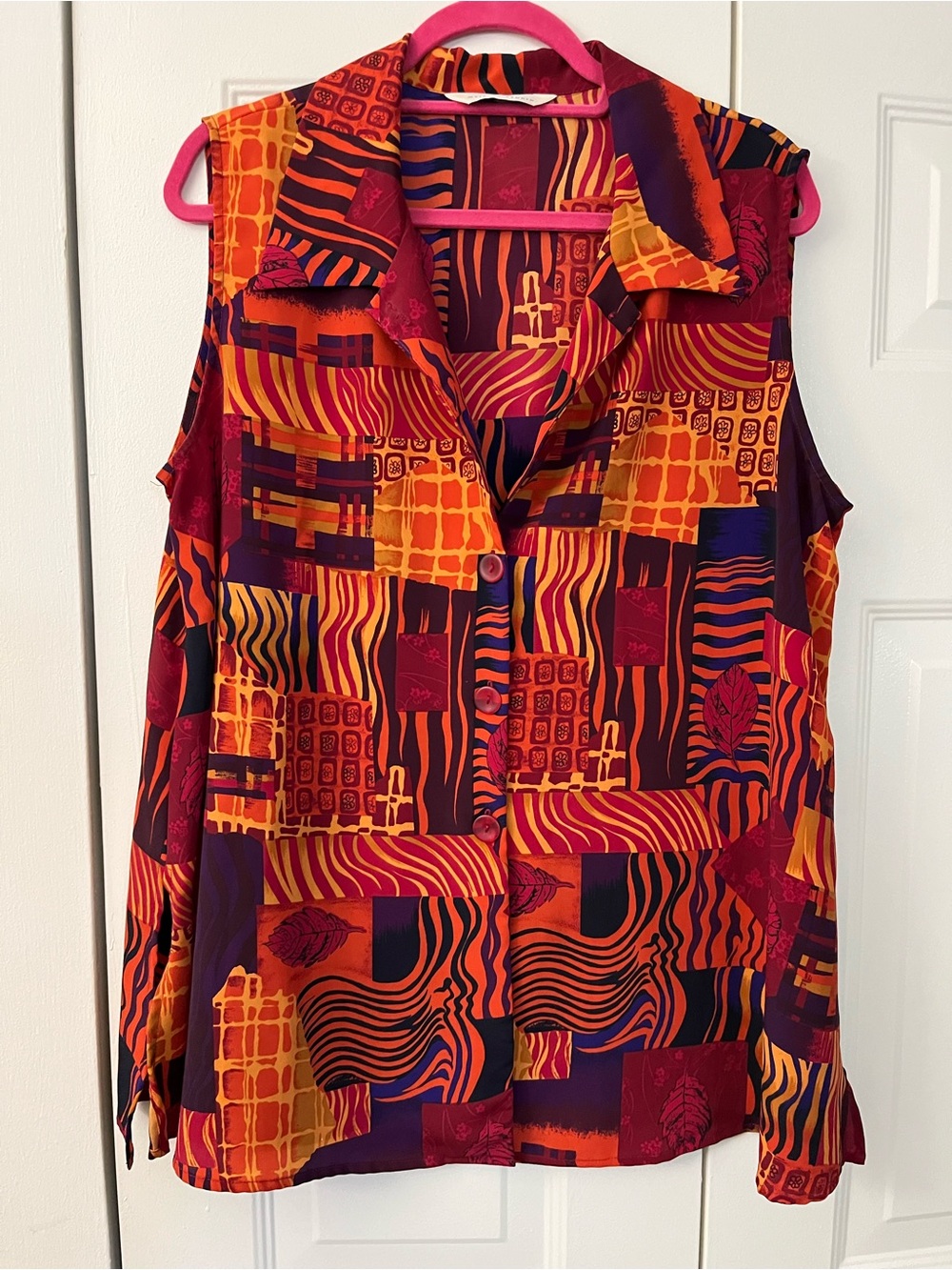 Melrose Studio Button Down Sleeveless Tunic Blouse